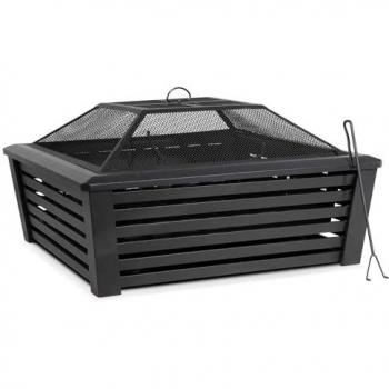 Dellonda 35 Square Outdoor Fire Pit, Black