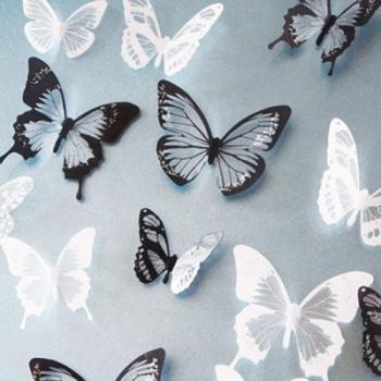 18 Pcs 3D Butterfly Shape Wall Decals for DIY Art