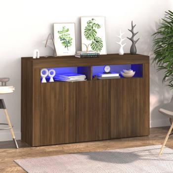 Vidaxl LED-Beleuchtung Sideboard Braun Eichenoptik 115,5x30x75 cm