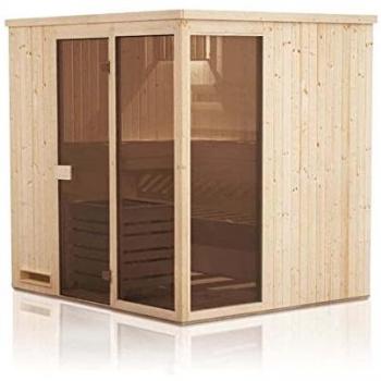Sauna intérieur Finntherm Oda Naturel, 40 mm d’épaisseur de paroi, 194 × 175 cm