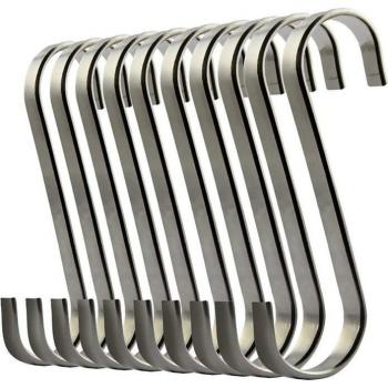 Juego de 10 ganchos S de acero inoxidable para utensilios de cocina y carne