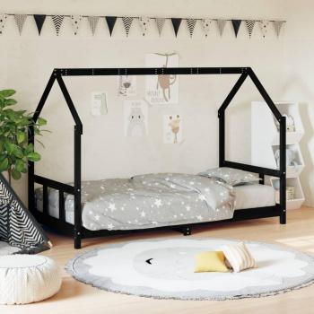 VidaXL Estructura de cama para niños madera de pino negro 90x190 cm