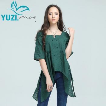 Blusa Bordada de Flores Asimétrica