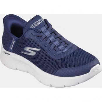 Skechers Kvinnelige Slip‑In Go Walk Flex – Grand Entrance Nøkkelblå/Hvit