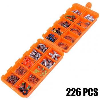 226-Piece Fishing Tool Kit with Tackle Boxes and Hooks