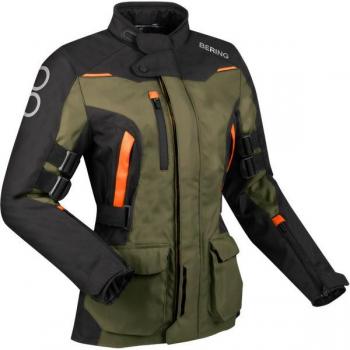 Bering Giacca Moto Donna Zephyr Nero-Kaki-Arancio