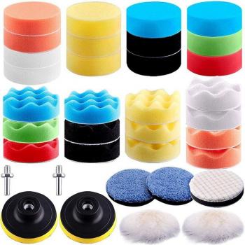 80mm Foam Polishing Pads Kit for Car Detailing - 35 Pieces