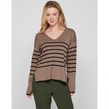 Vila Damen Strickpullover mit V-Ausschnitt