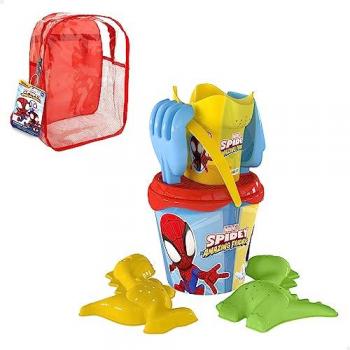 Spidey SuperEquipo: Cubo de Playa Ø14 cm con Accesorios y Mochila