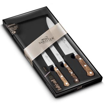Coffret 3 couteaux sabatier provençao 100% forgés manches olivier