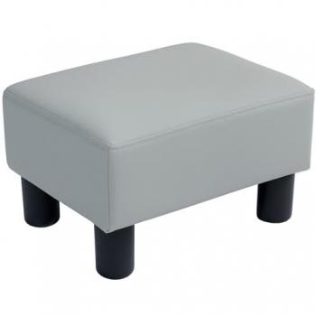 PU Leather Ottoman Cube with Plastic Feet