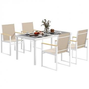 Outsunny 5-Piece Patio Table and Chair Set