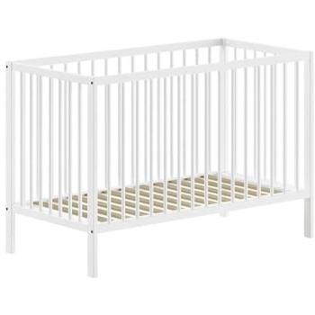 Lit Bébé 60x120 Hêtre Massif Laqué Blanc – Eliott