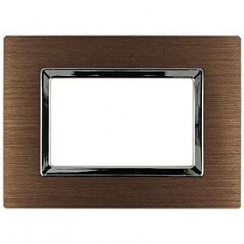 SANDASDON Placca Reflex 3M In Metallo Satinato Colore Brown Compatibile Con Bticino Living - 2