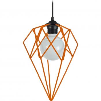 Candelabro Redondo de Metal Naranja Geométrico