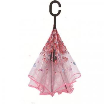 Inverted Windproof Umbrella with C Handle