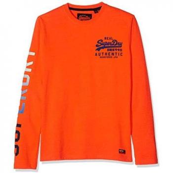 Superdry Vintage Logo Authentic Fade L/s Tee T-Shirt À Manches Longues, Orange