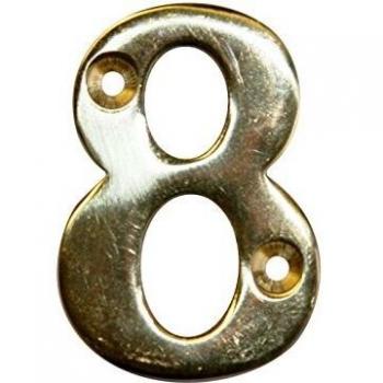 Numero 8 in Ottone Lucente – 5,1 × 3,5 cm – Disponibile presso Centrale Brico