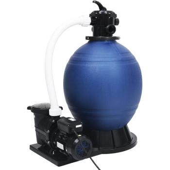 VIDAXL Filtro a Sabbia con Pompa a 7 Vie da 1000 W Blu e Nero