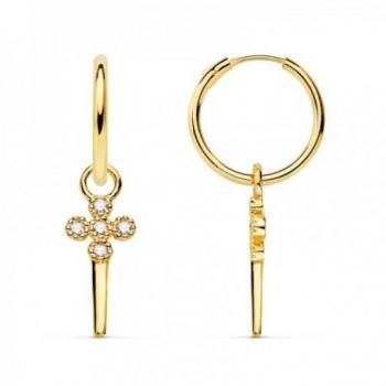 Pendientes de plata 925m con corazones lisos desmontables para mujer