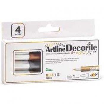 Marcatore Decorite punta tonda metal 4 pz