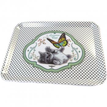 Kleine Tierliebe-Platte „Un amour d'Animaux“ – P0990 – 24×18 cm, grau