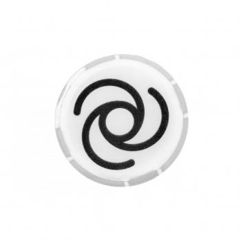 22mm Flat White Button Lens with Automatic Cycle Symbol