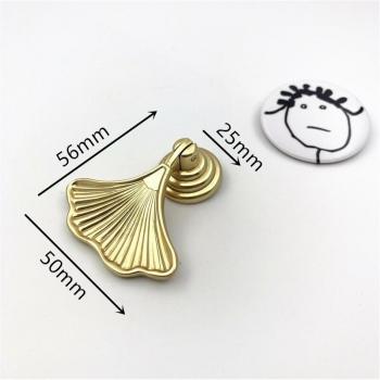 Brushed Brass Ginkgo Leaf Door Handle
