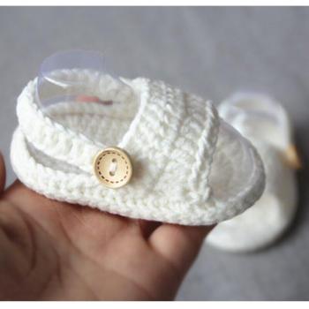 Handcrafted Solid Color Little White Shoes