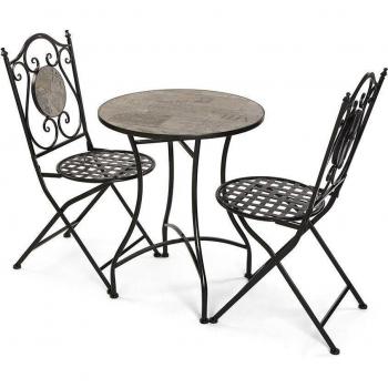 Versa Ivar Black Metal Dining Set 60 x 71 x 60 cm