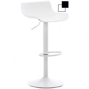 Taburete Aveiro Blanco - Estructura de asiento en polipropileno, silla alta regulable en altura y giratorio, color blanco