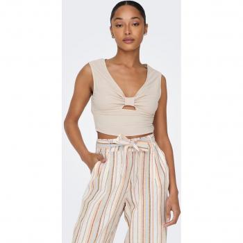 Only Jany Twist Top Cropped Gris Talla XL Mujer