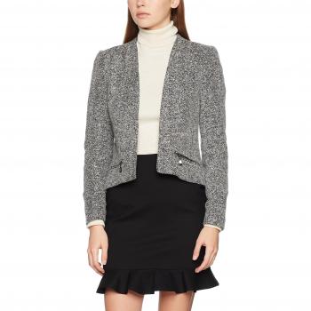 VERO MODA Vmbritt Majay Ls Tweed Blazer Jrs, Chaqueta de Traje para Mujer, Blanco