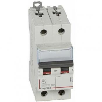 Legrand 407777 Disjoncteur DX³ 6000 10kA 2P 230V~ à 400V~ 2A courbe C