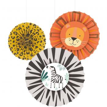 3 Rosettes Carton Safari Nature Faune Sauvage AmScan 9909361 – Ensemble Floral