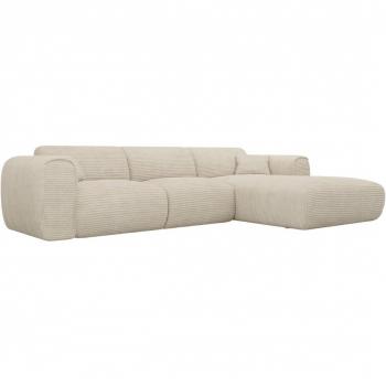 Canapé d'angle droit POGNIA en velours beige