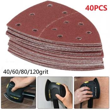 Hojas de lija para lijadora de palma, 40 Uds., 152x105mm, grano 40/60/80/120