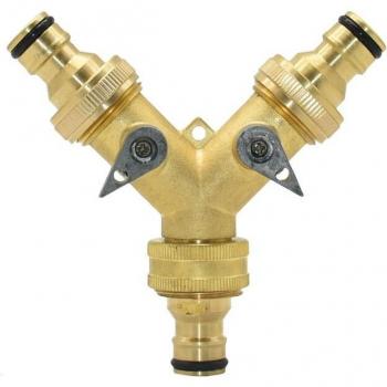 Schlauchverbinder Y‑Ventil 3/4 – 1‑Stellender Garten­splitter