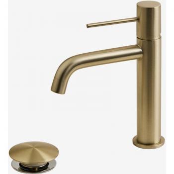 Ensemble lavabo Orveta Click-Clack en laiton doré