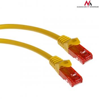 Câble de raccordement RJ45 Cat6 UTP 1 m – couleur jaune – Maclean MCTV‑301Y