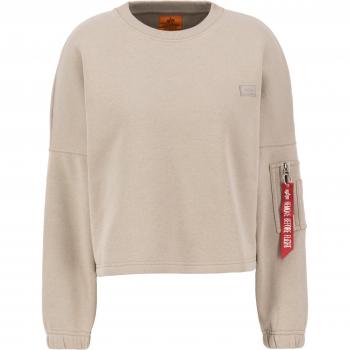 Alpha Industries Women's X-Fit Label Sweatshirt Beige M