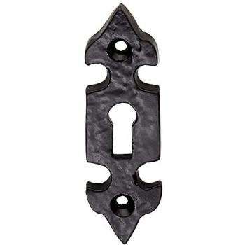 Black Antique Fleur de Lys Escutcheon Loop, 83x29mm