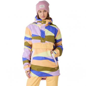 Veste Anorak Rip Curl Rider Femme - Orange Bleu Vert - M