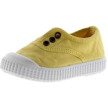 Victoria INGLESA LONA ELÁSTICO DREC® DEPORTIVAS PLANAS bebé niña (hasta talla 30) Amarillo