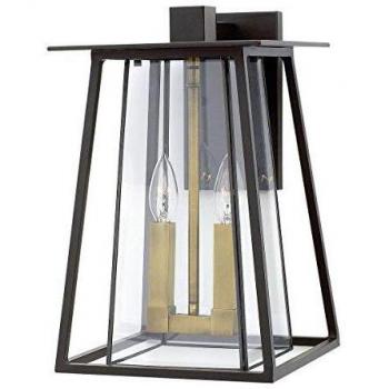 Elstead HK/WALKER2/L - Lanterna da parete con 2 luci, in bronzo Buckeye, altezza: 381 mm