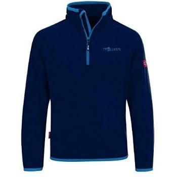 Trollkids Unisex Pullover Nordland Halbband, blau, Größe 140