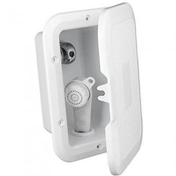 Boitier encastrable avec porte avec douchette et mitigeur, 5m de tuyau, couleur blanche