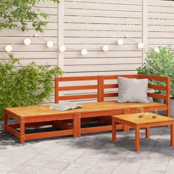 Vidaxl - Garden Sofa with Footstool 2-Seater Wax Brown Solid Wood Pine