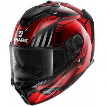 Casco Integral Shark Spartan GT Replikan Negro-Cromo-Rojo