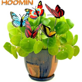 Pots de Fleurs avec Piquets Papillon HOOMIN - 5 Pièces